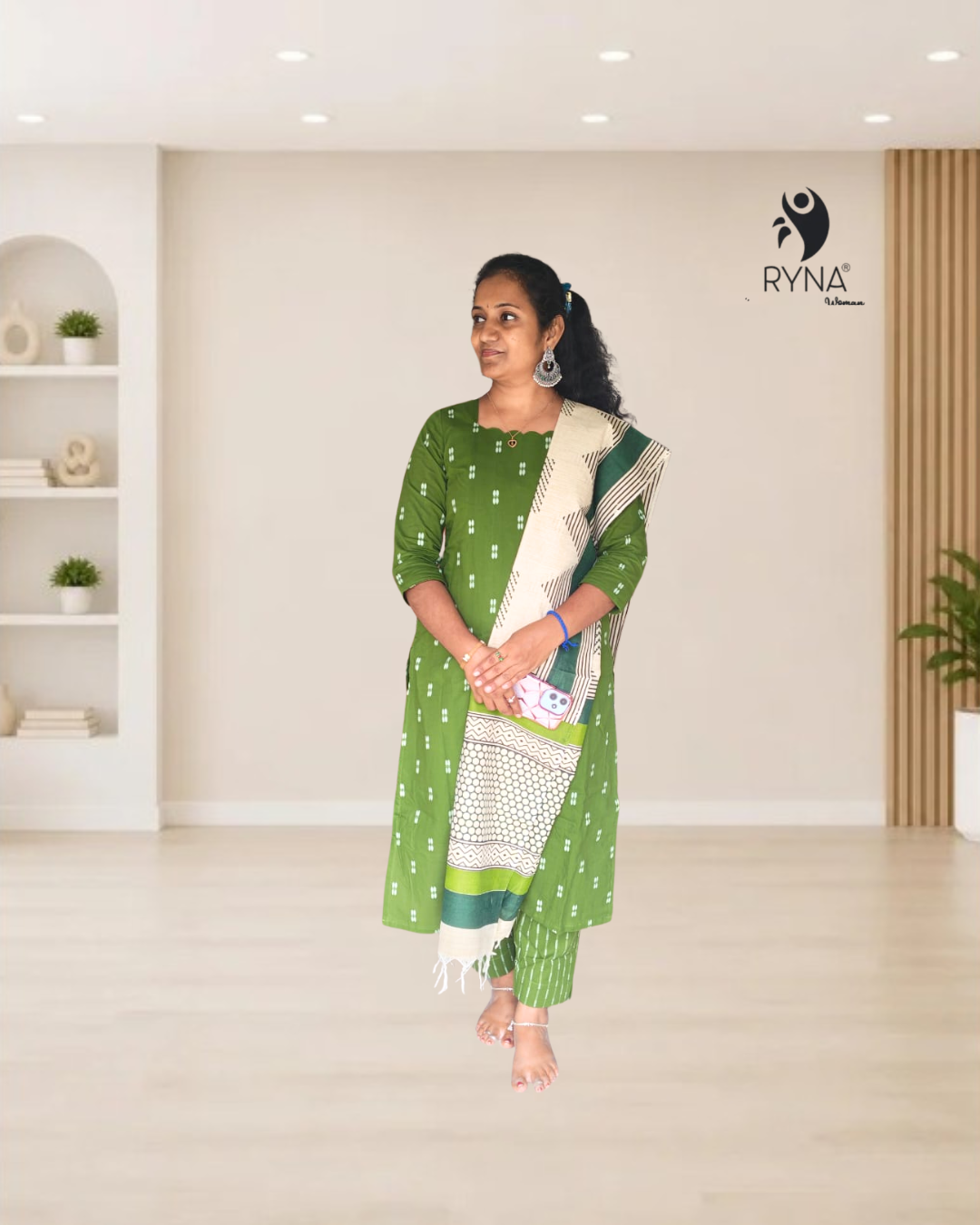 3 Pcs Cotton Kurti Set