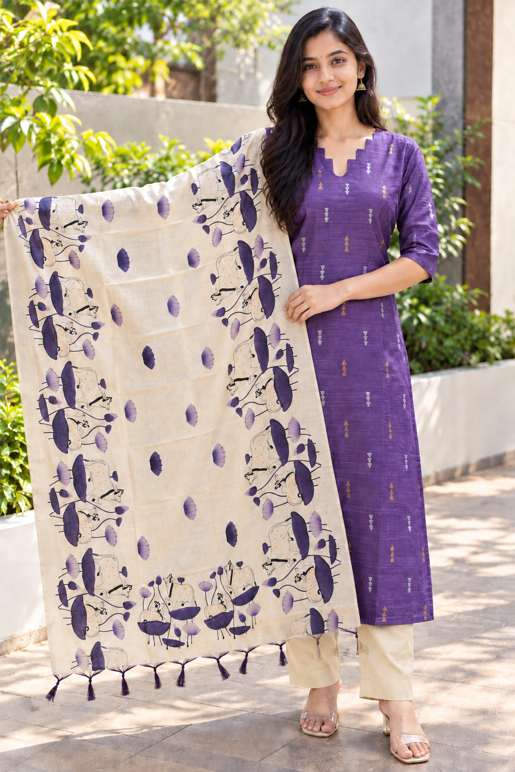 3 Pcs Rawsilk Kurti Set