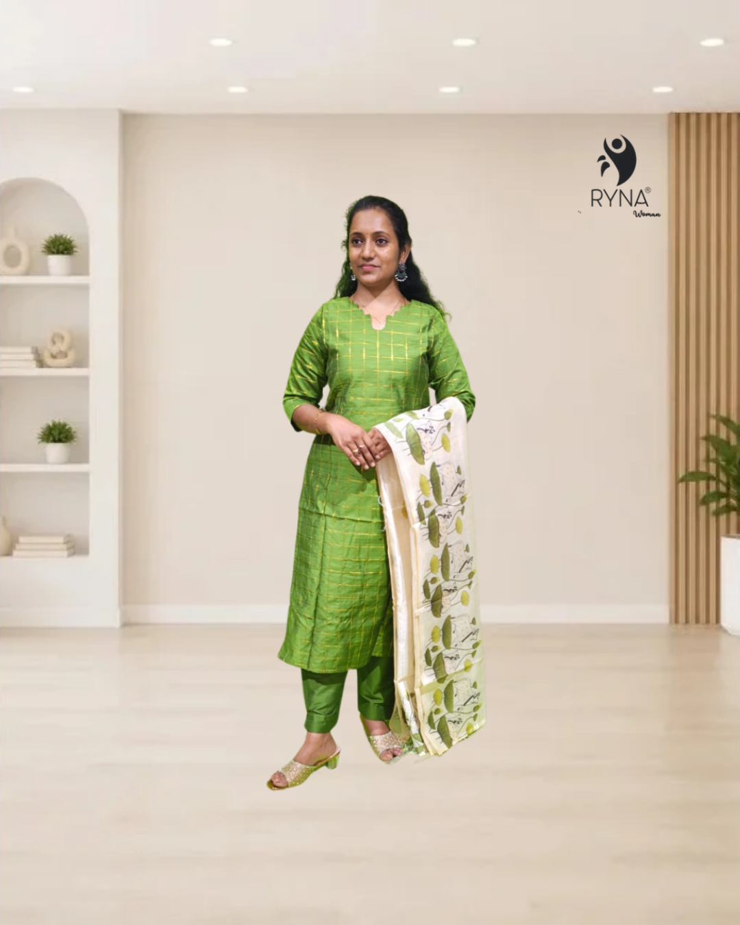 3 Pcs Rawsilk Kurti Set