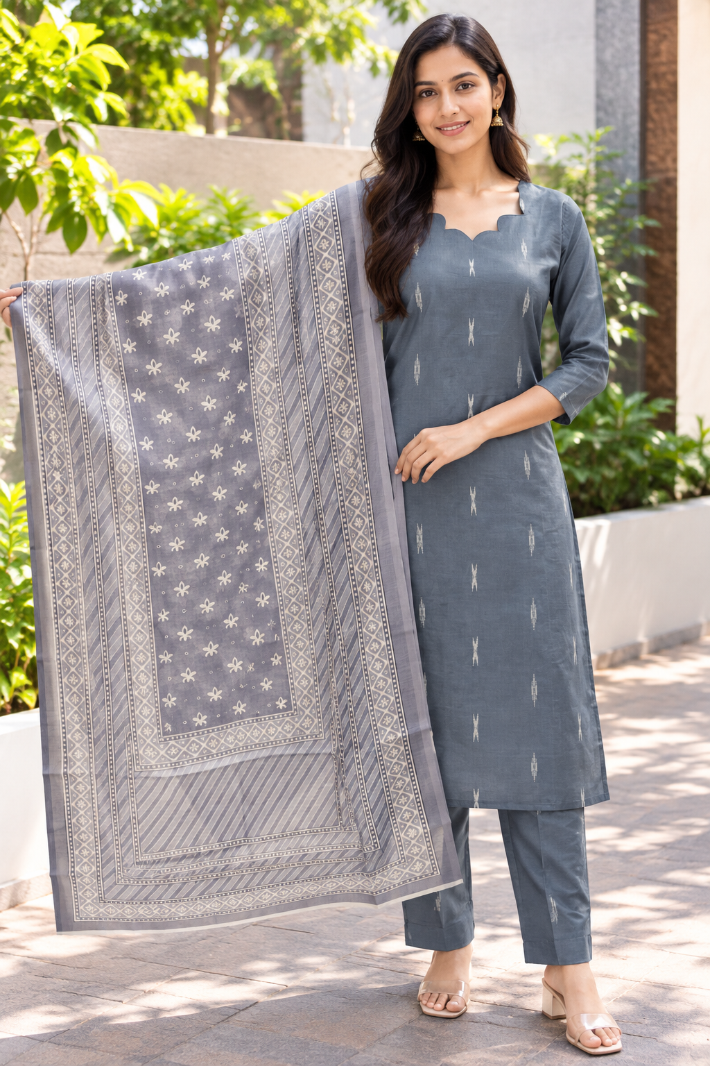 3 Pcs Cotton Kurti Set