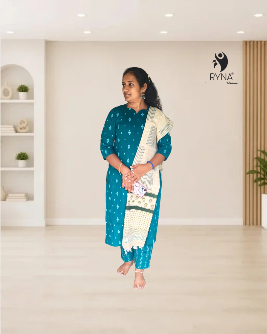 3 Pcs Cotton Kurti Set