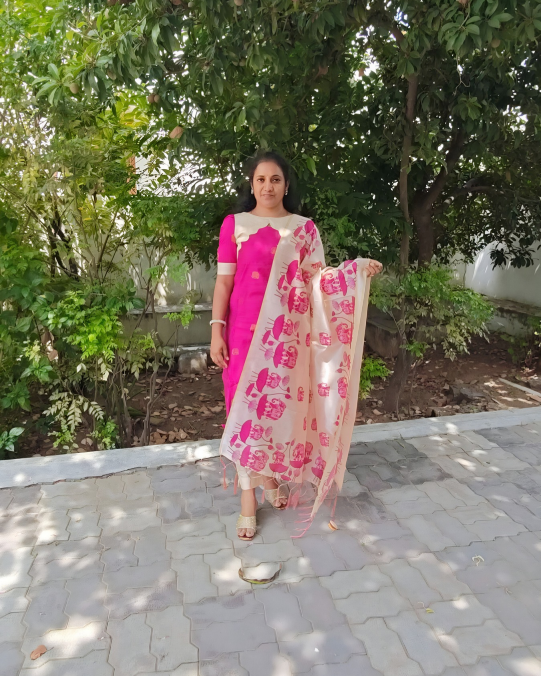 3 Pcs Rawsilk Kurti Set