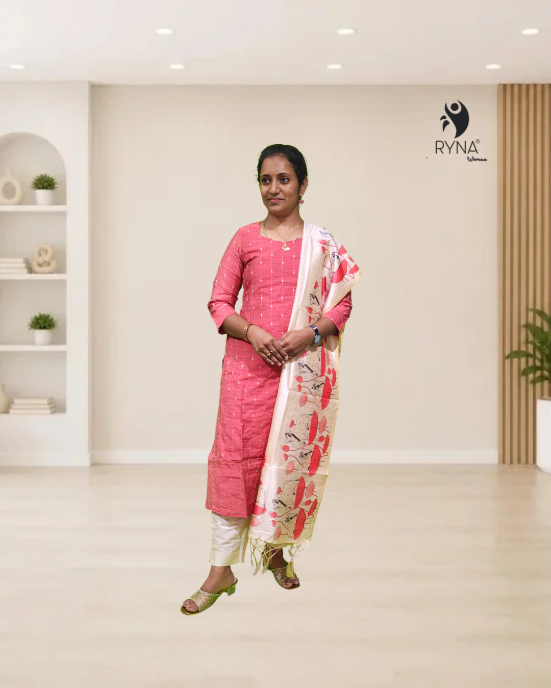 3 Pcs Rawsilk Kurti Set