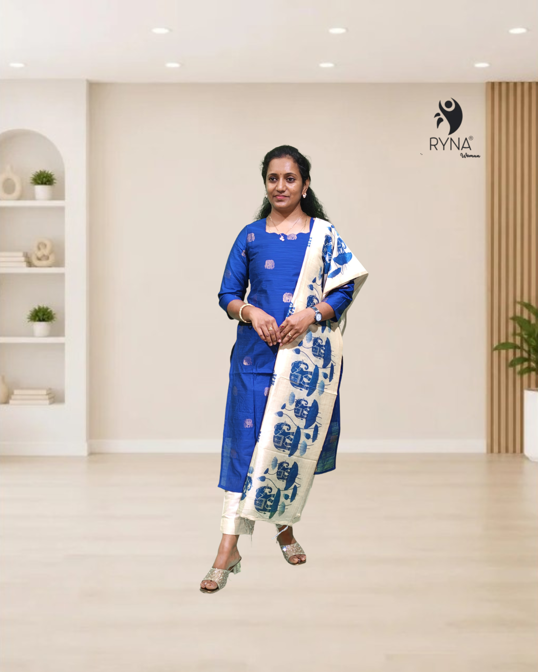 3 Pcs Rawsilk Kurti Set