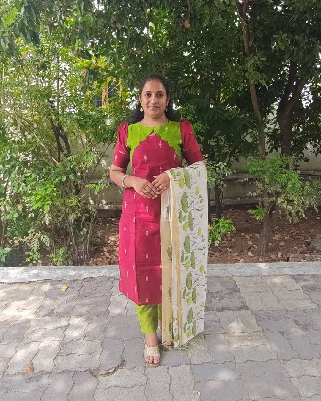 3 Pcs Rawsilk Kurti Set