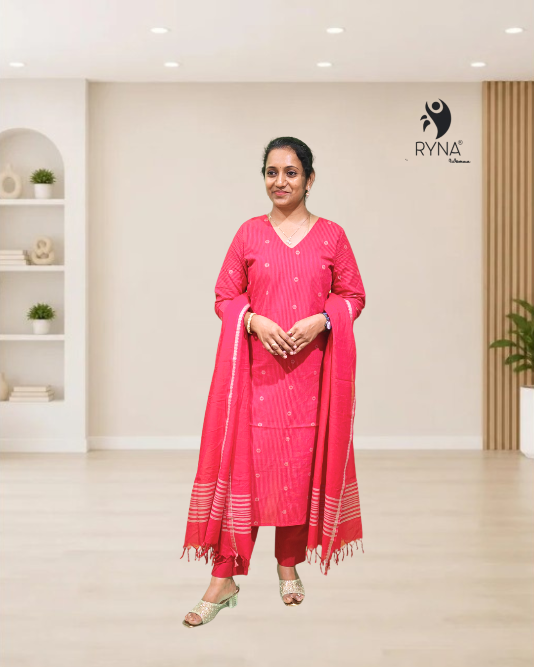 3 Pcs Cotton Kurti Set